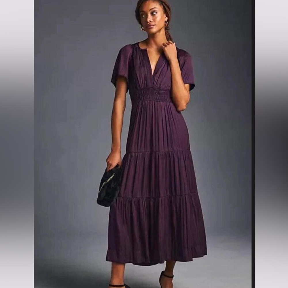 Anthropologie Purple Maxi Dress